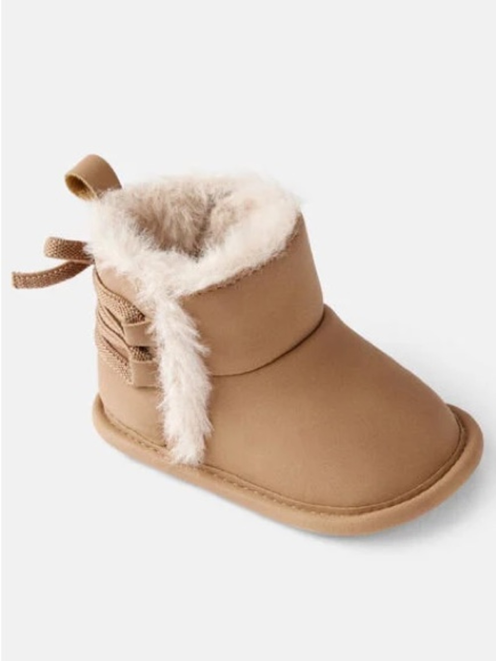 Carter’s Baby Girl Faux Fur Bow Boots Brown 6-9M